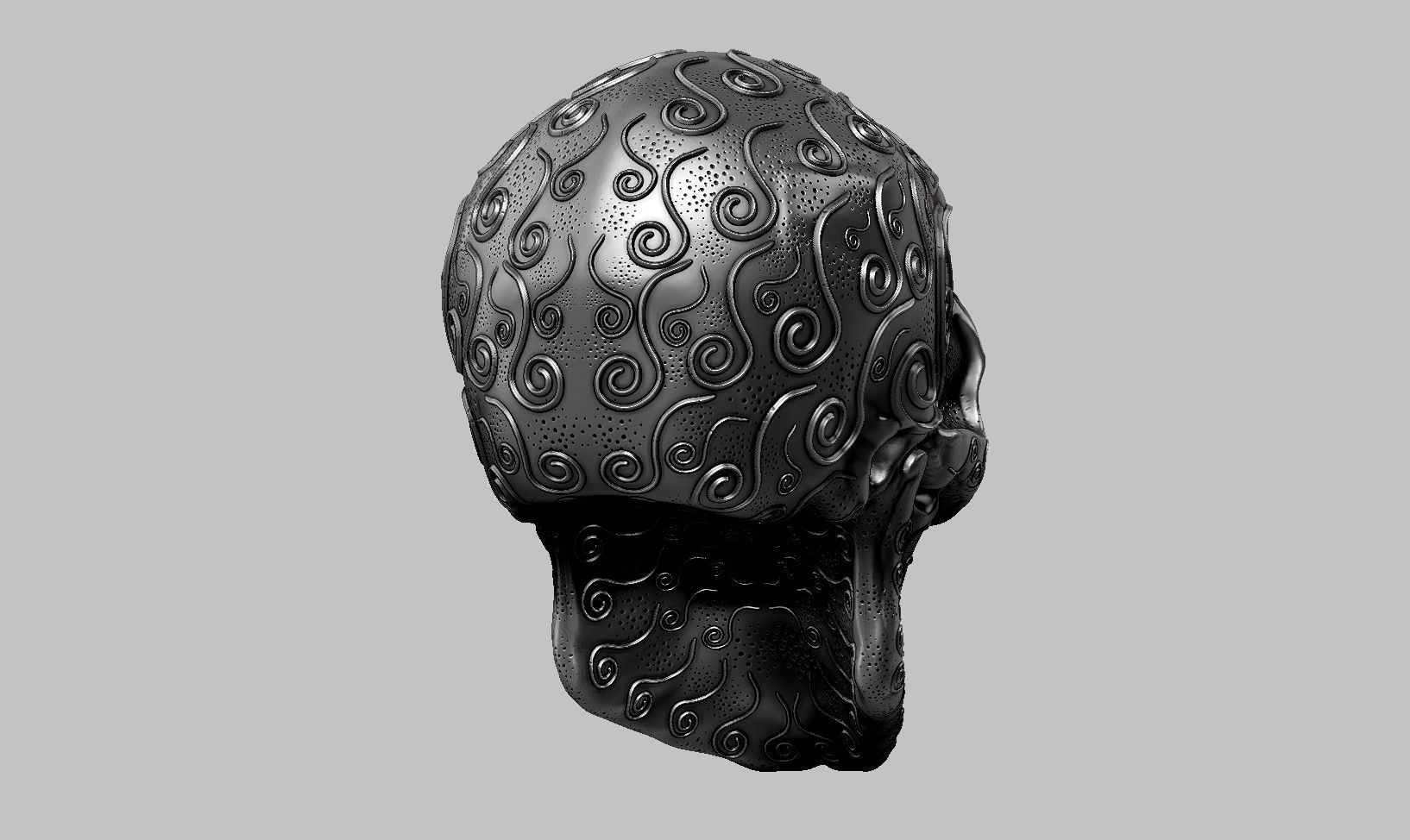 skull horn art design a12 3D print model_5