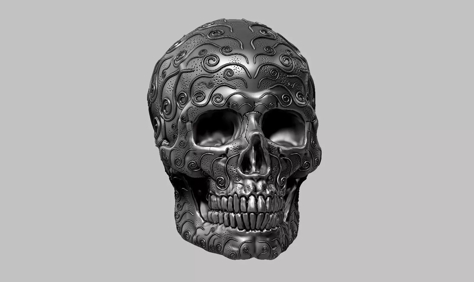 skull horn art design a12 3D print model_0