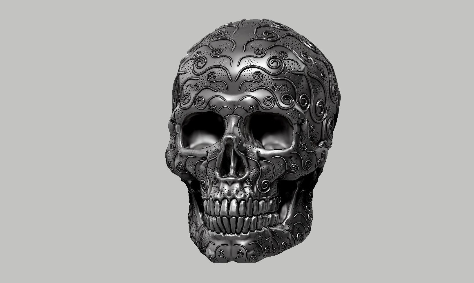 skull horn art design a12 3D print model_11