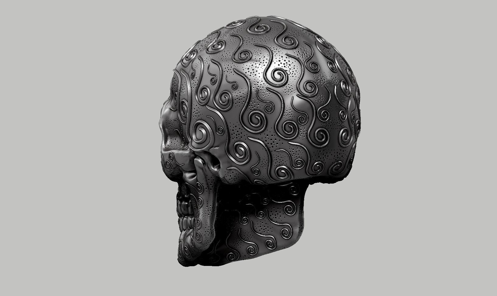 skull horn art design a12 3D print model_7