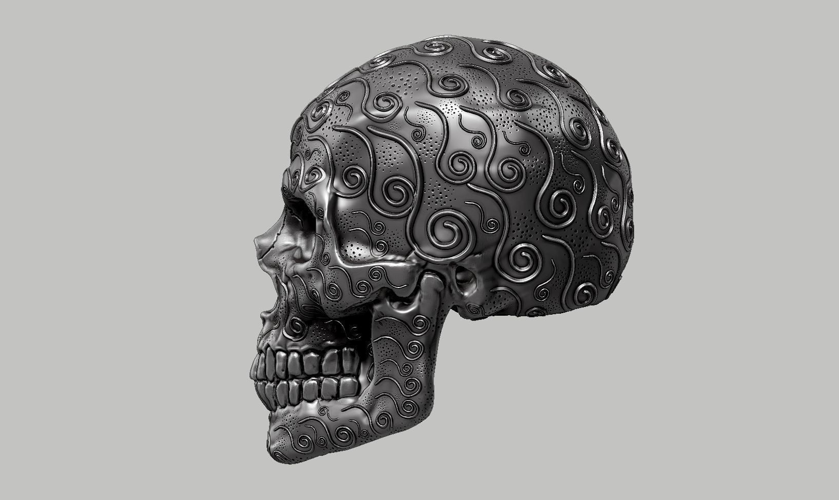 skull horn art design a12 3D print model_9