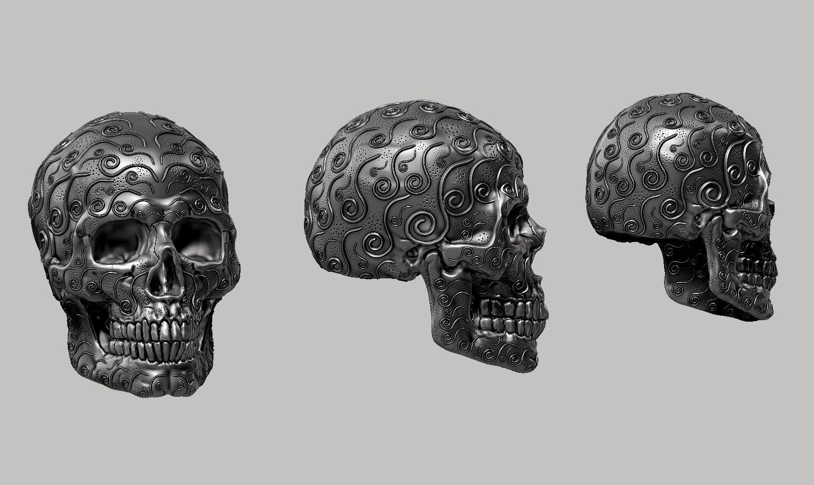 skull horn art design a12 3D print model_13