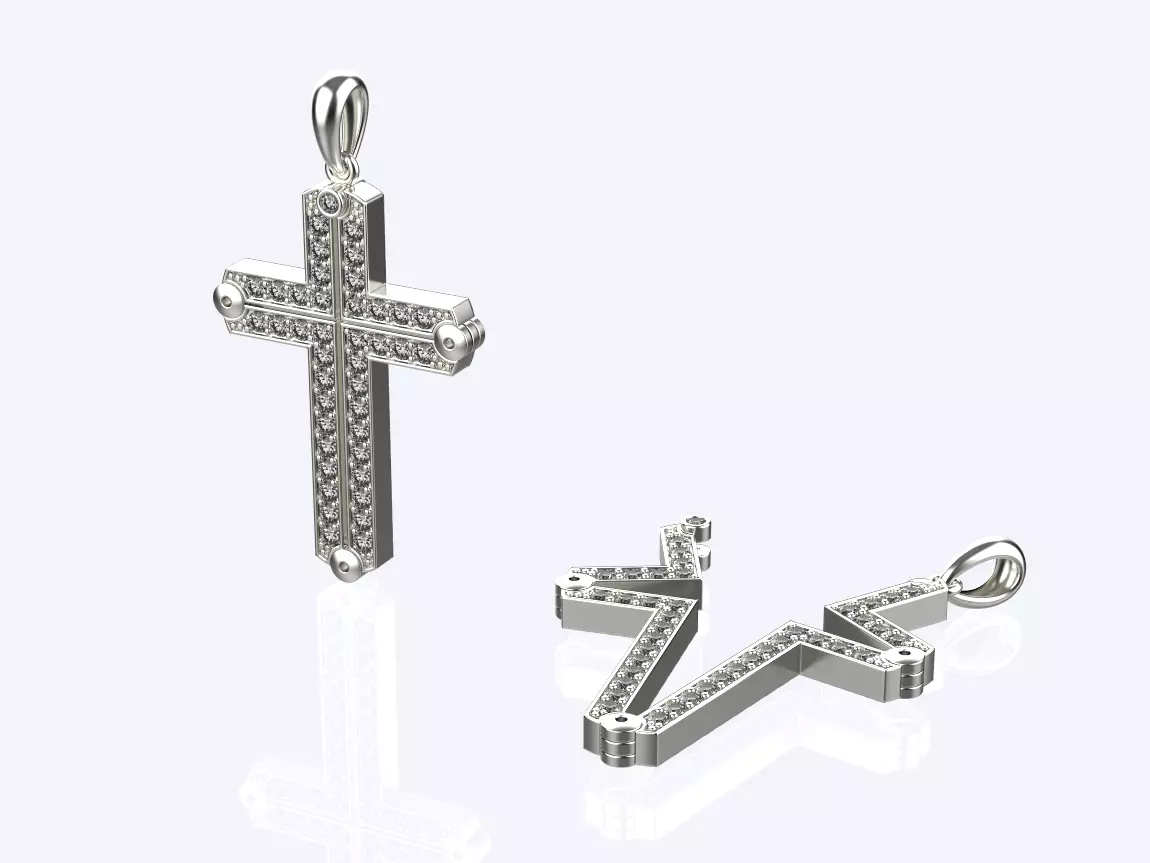 opening cross pendant 3D print model