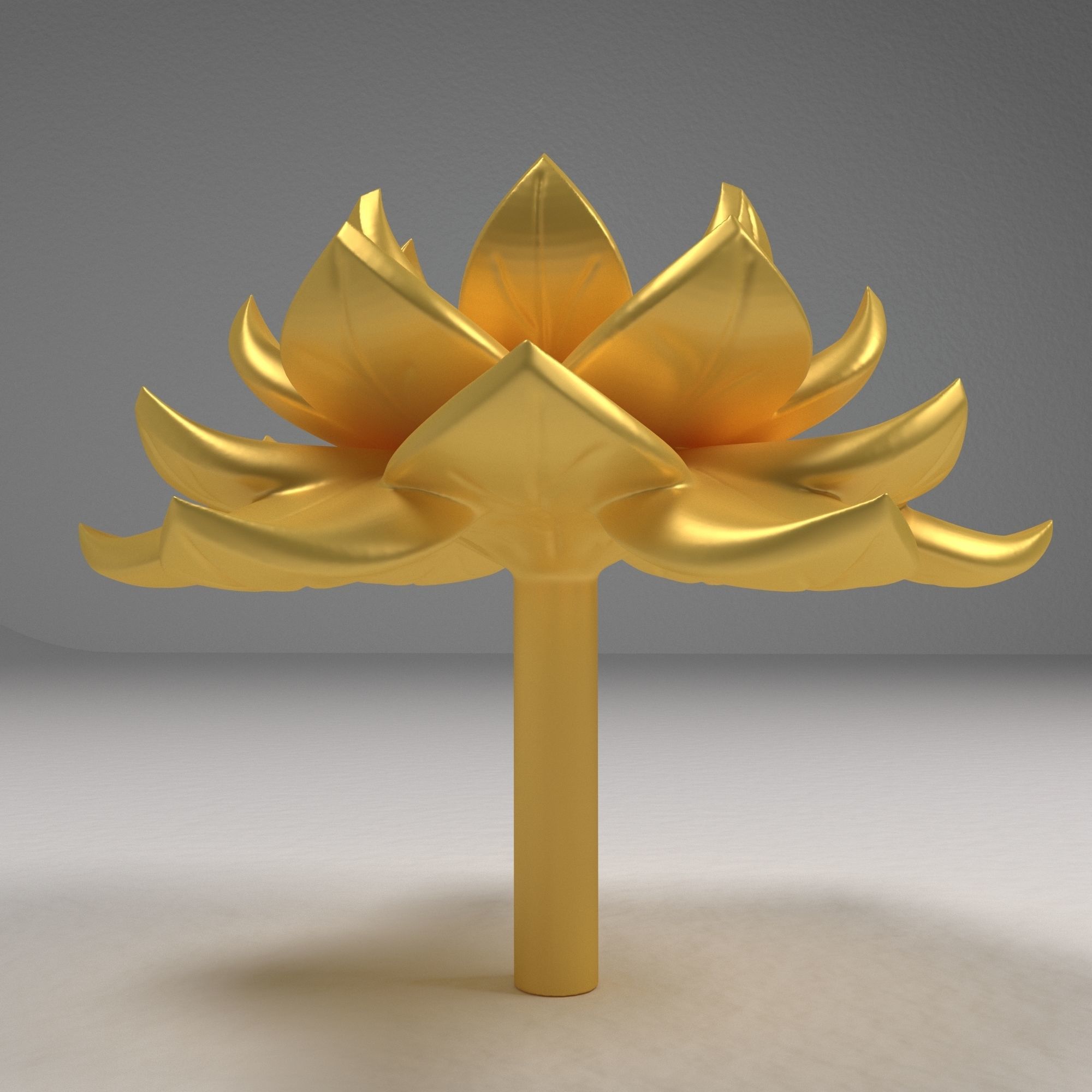 FLOWER gold lotus 3D print model_3