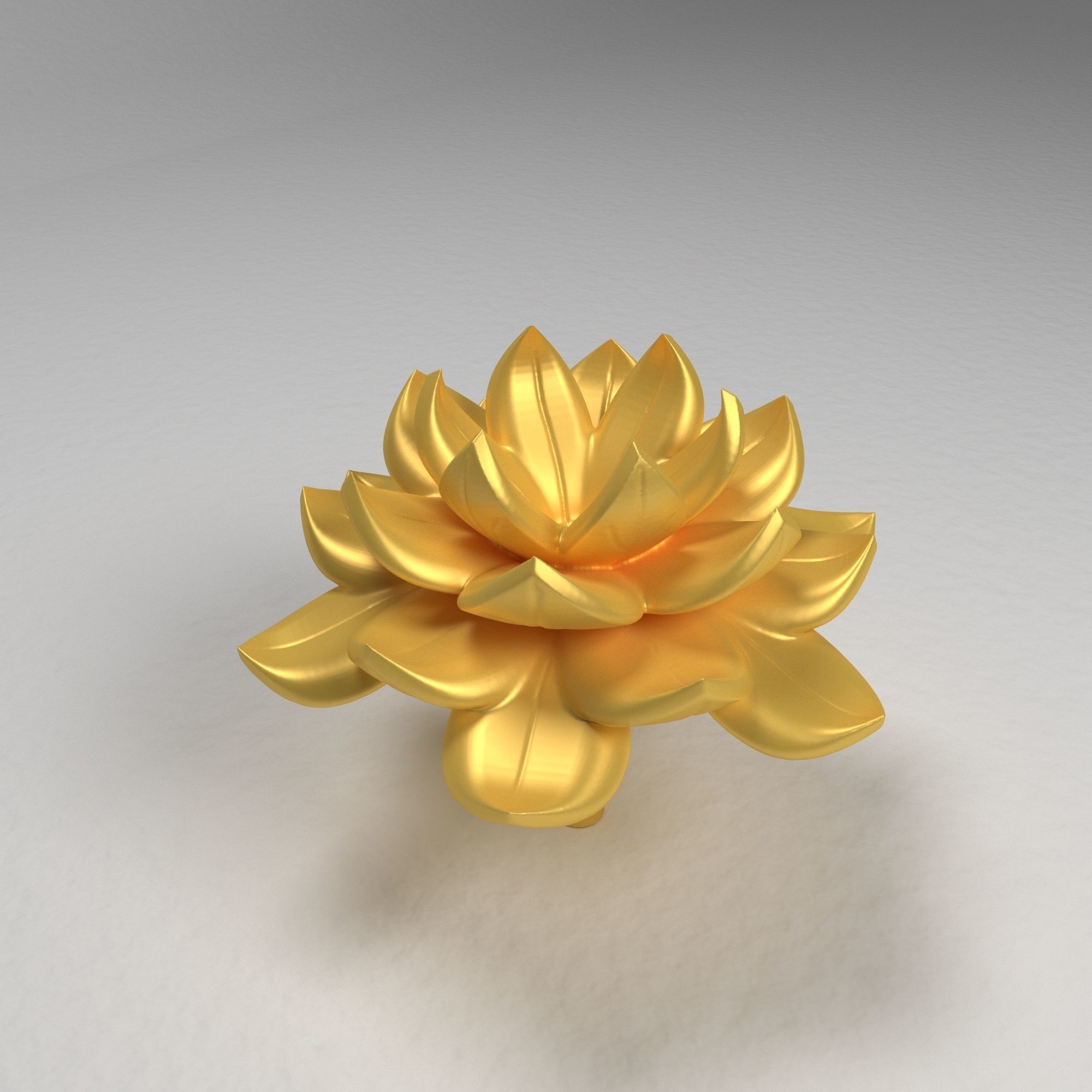 FLOWER gold lotus 3D print model_1
