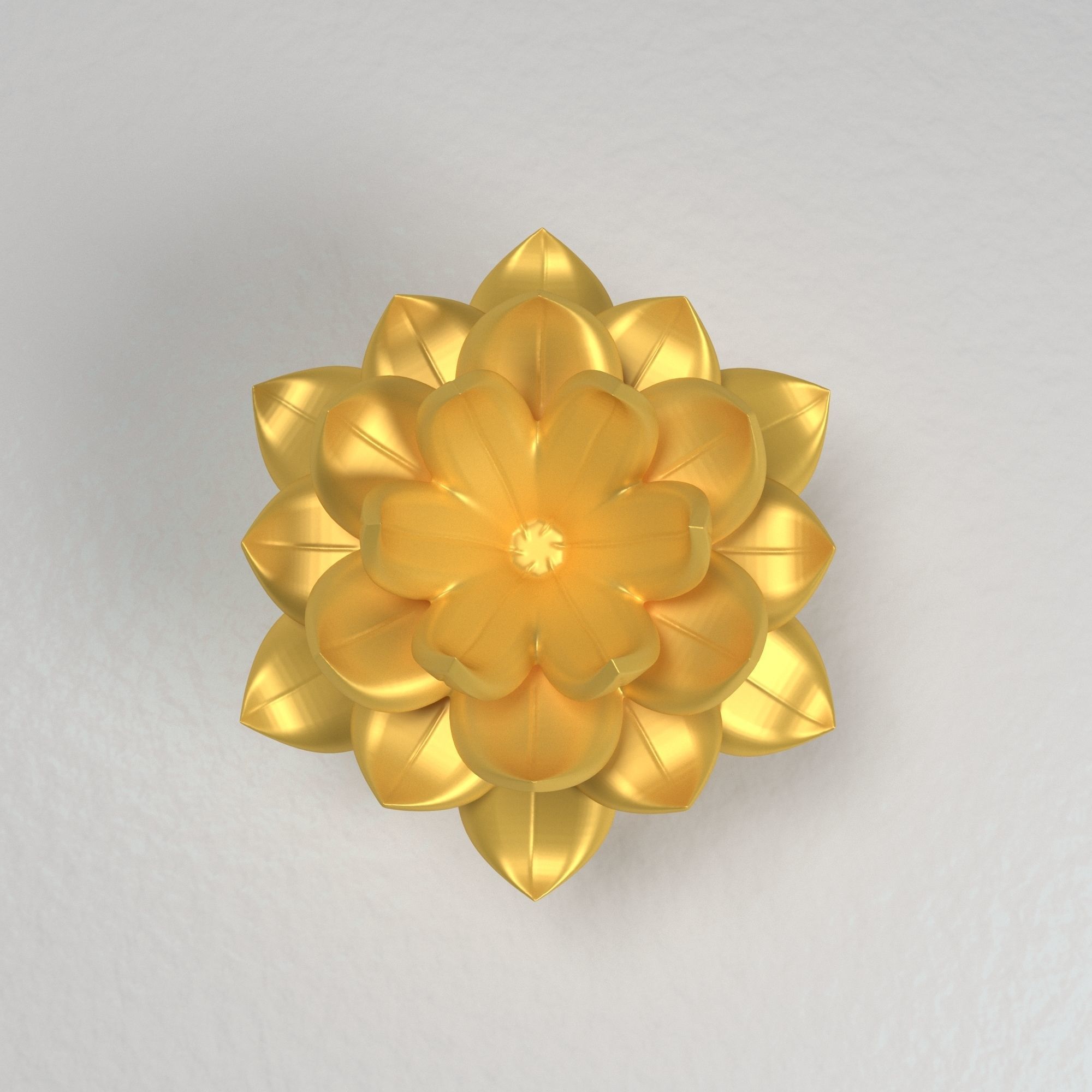 FLOWER gold lotus 3D print model_2