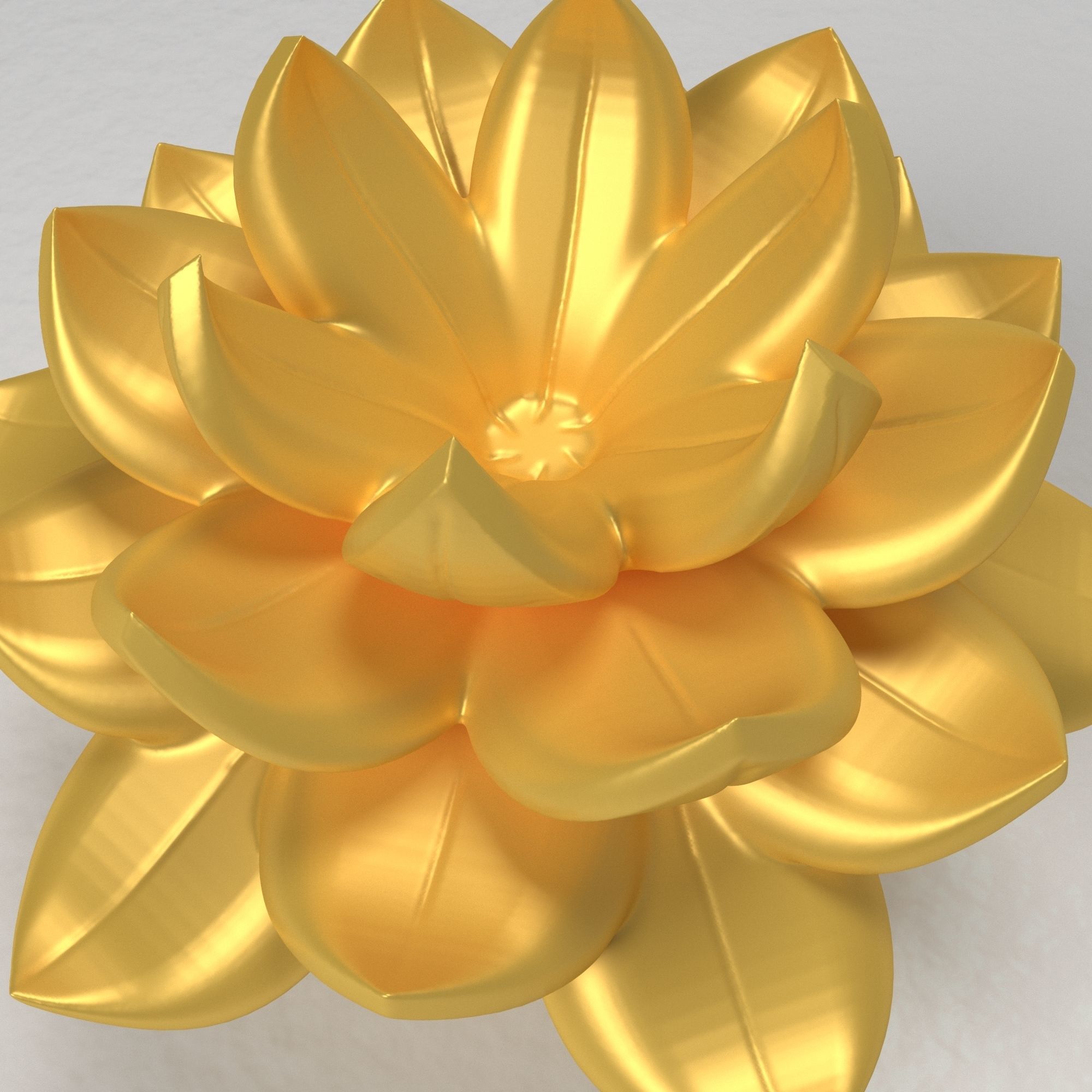 FLOWER gold lotus 3D print model_4