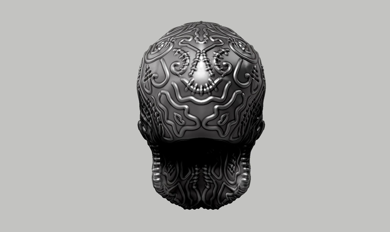 skull horn art design a13 3D print model_5
