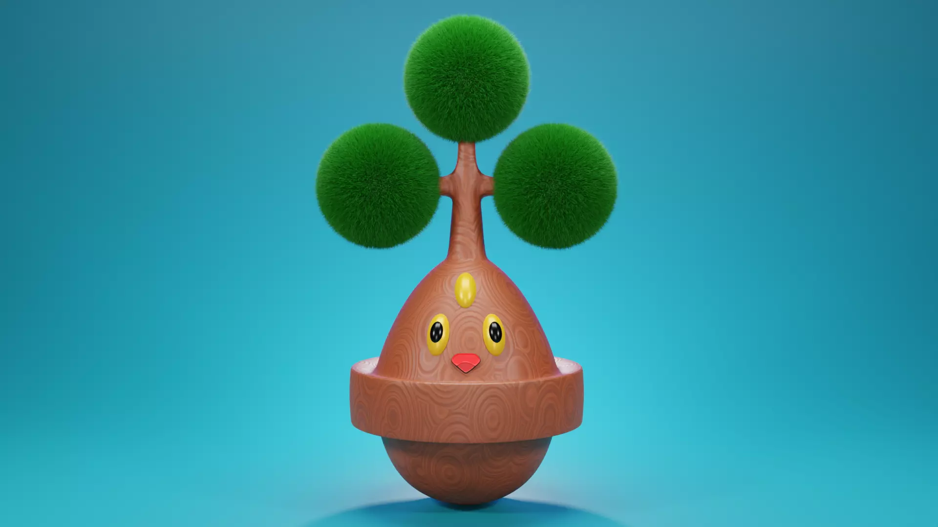 Bonsly pokemon 3d model Low-poly 3D model_0
