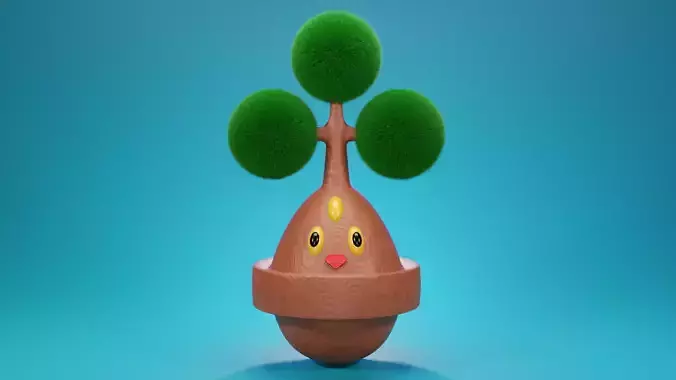 Bonsly pokemon 3d model Low-poly 3D model