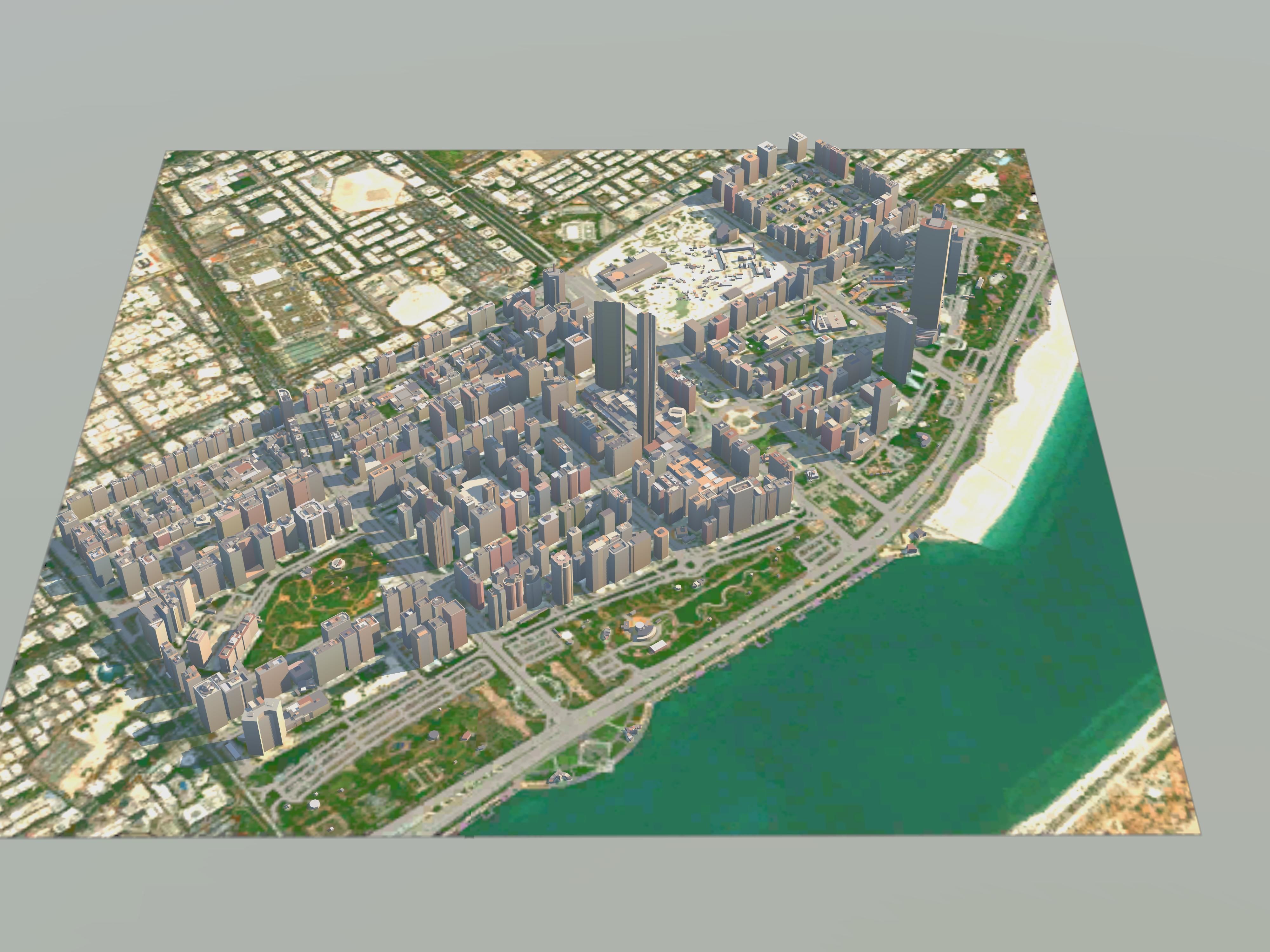 Abu Dhabi City UAE Low-poly 3D model_6