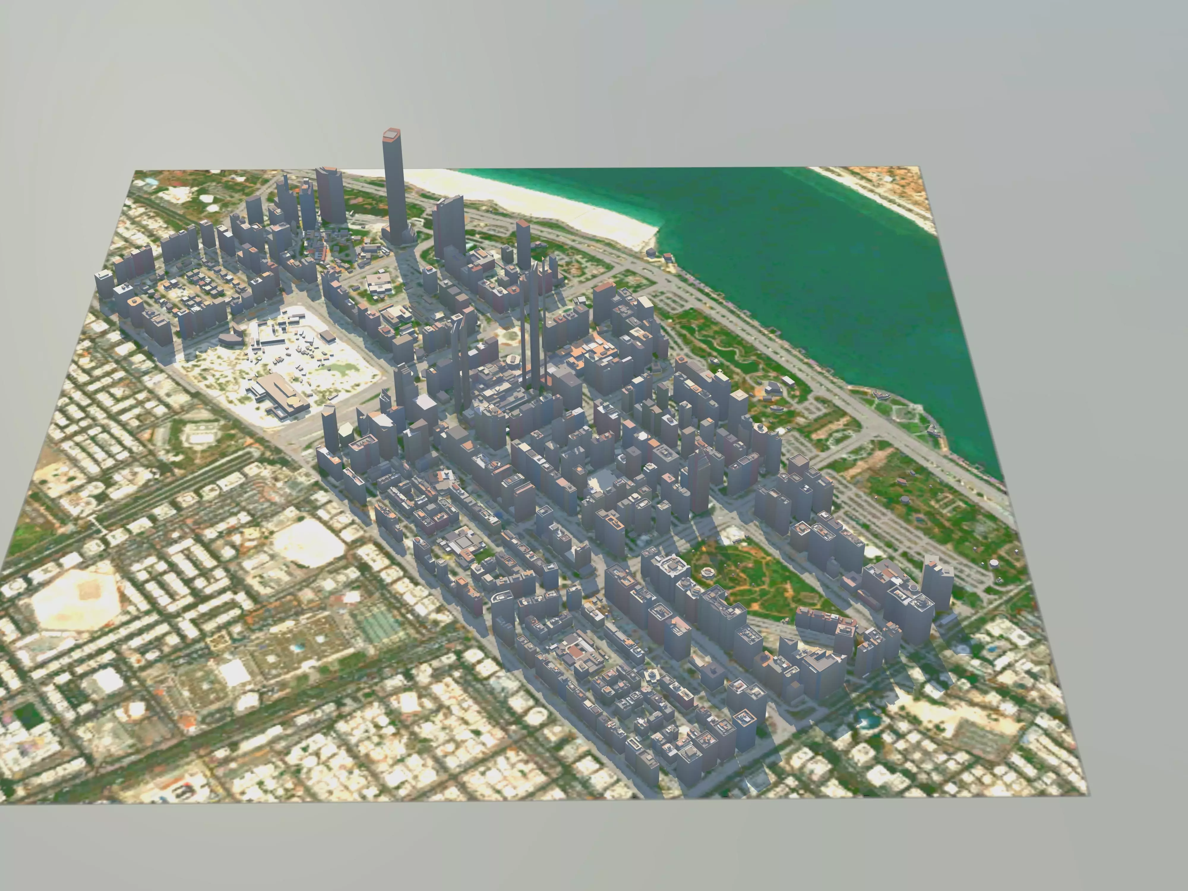 Abu Dhabi City UAE Low-poly 3D model_0