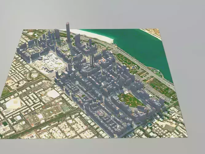 Abu Dhabi City UAE Low-poly 3D model