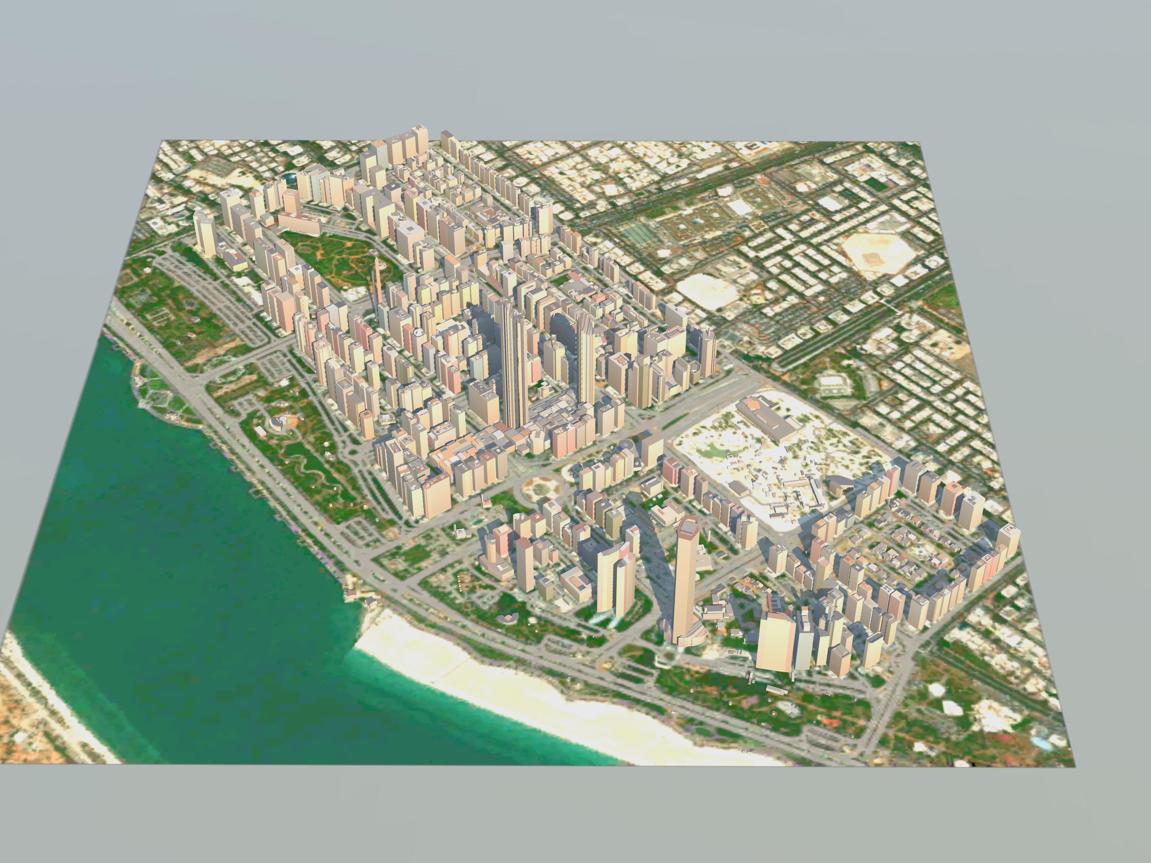 Abu Dhabi City UAE Low-poly 3D model_3