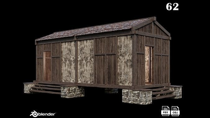 Medieval Houses Pack 61-62-63-64-65 - 4K Textures Game Ready Low-poly 3D model 3