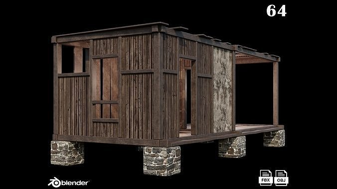 Medieval Houses Pack 61-62-63-64-65 - 4K Textures Game Ready Low-poly 3D model 5