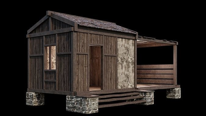 Medieval Houses Pack 61-62-63-64-65 - 4K Textures Game Ready Low-poly 3D model 7