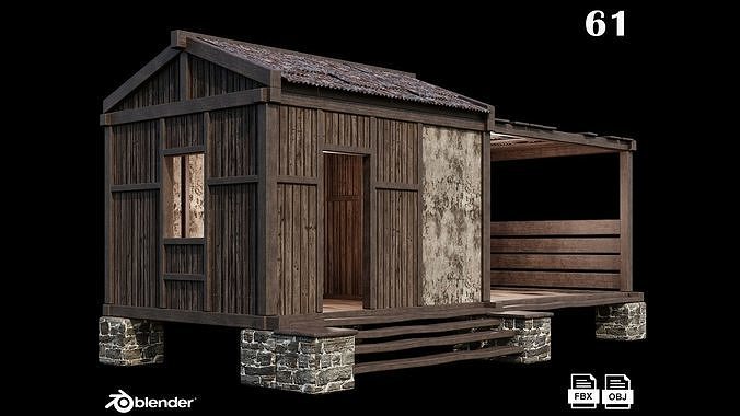 Medieval Houses Pack 61-62-63-64-65 - 4K Textures Game Ready Low-poly 3D model 2