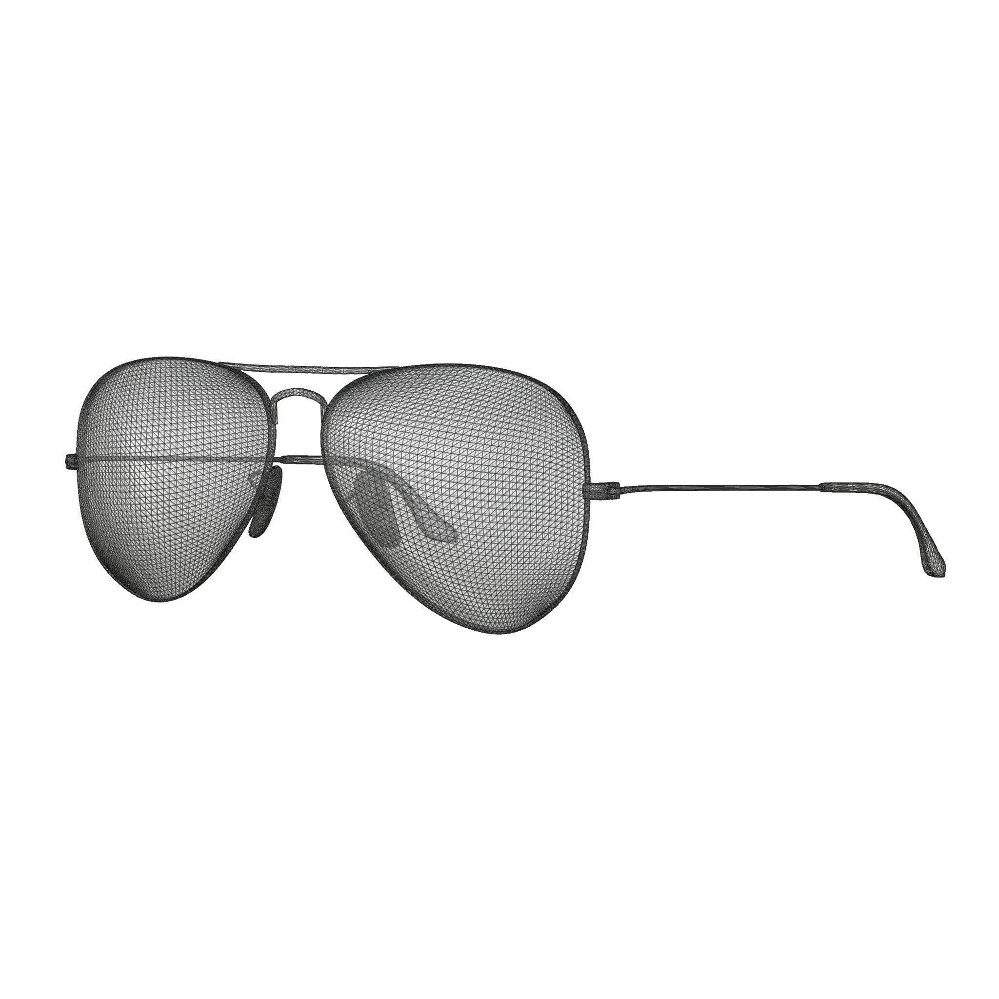 Ray-Ban Aviator - RB3025 Sunglasses Low-poly 3D model_5