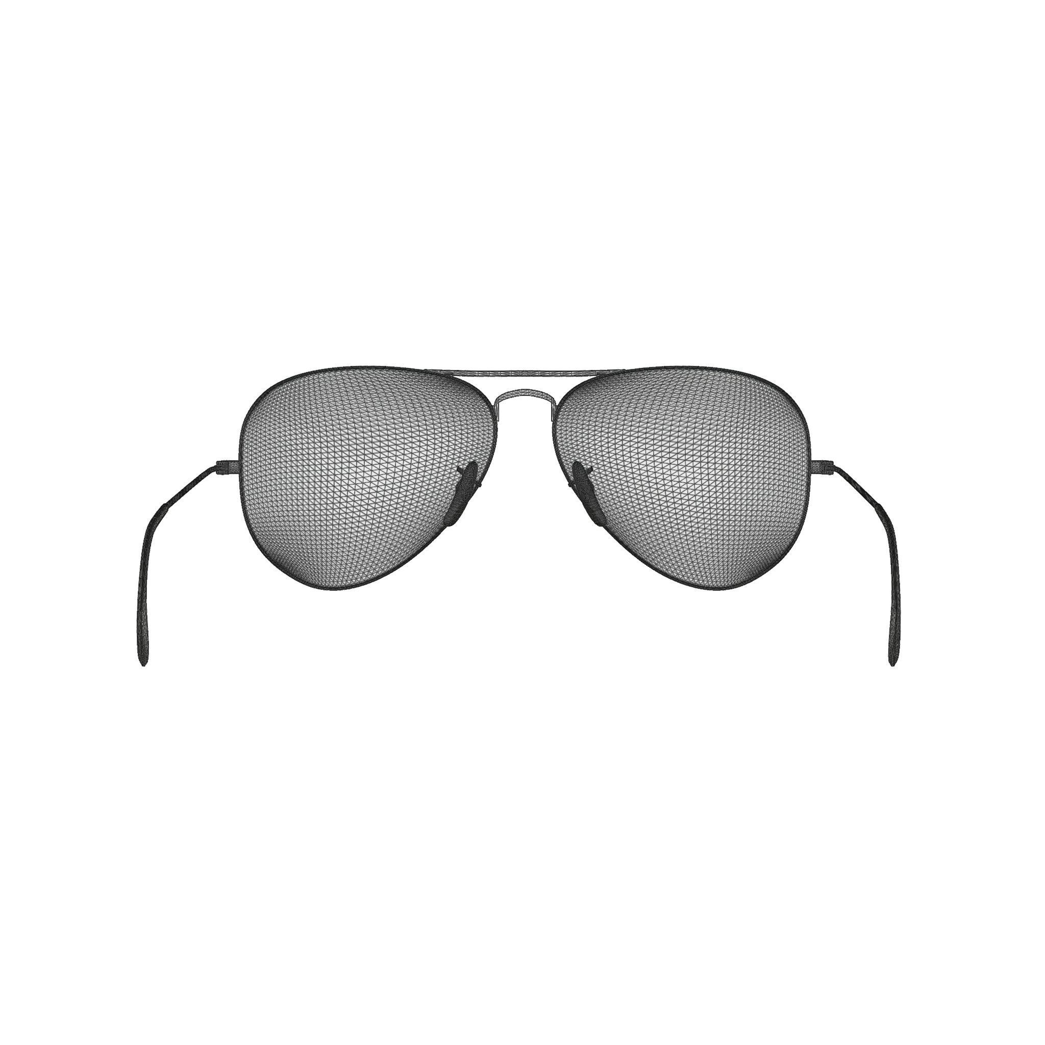 Ray-Ban Aviator - RB3025 Sunglasses Low-poly 3D model_6