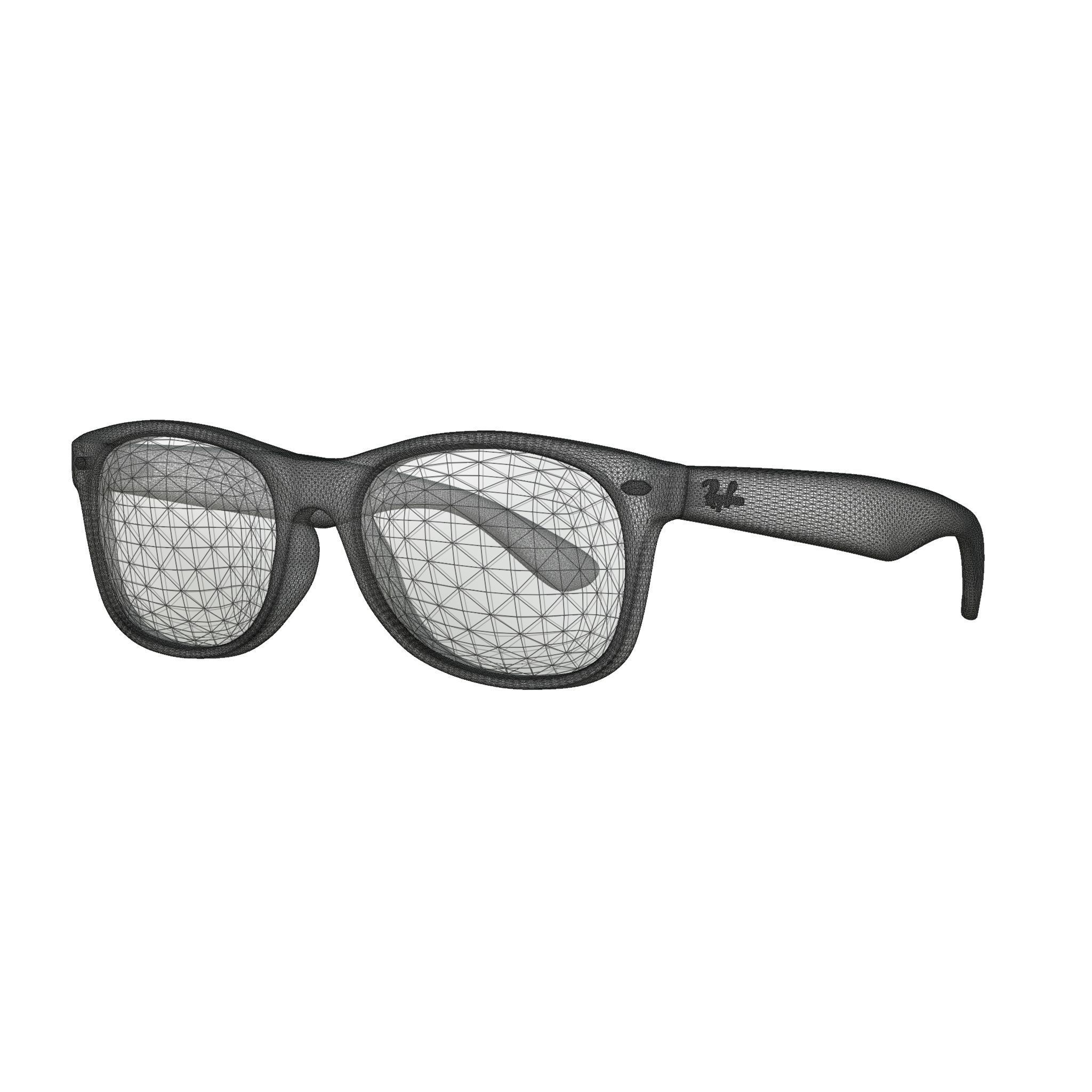 Ray-Ban New Wayfarer - RB2132 605485 Sunglasses Low-poly 3D model_5