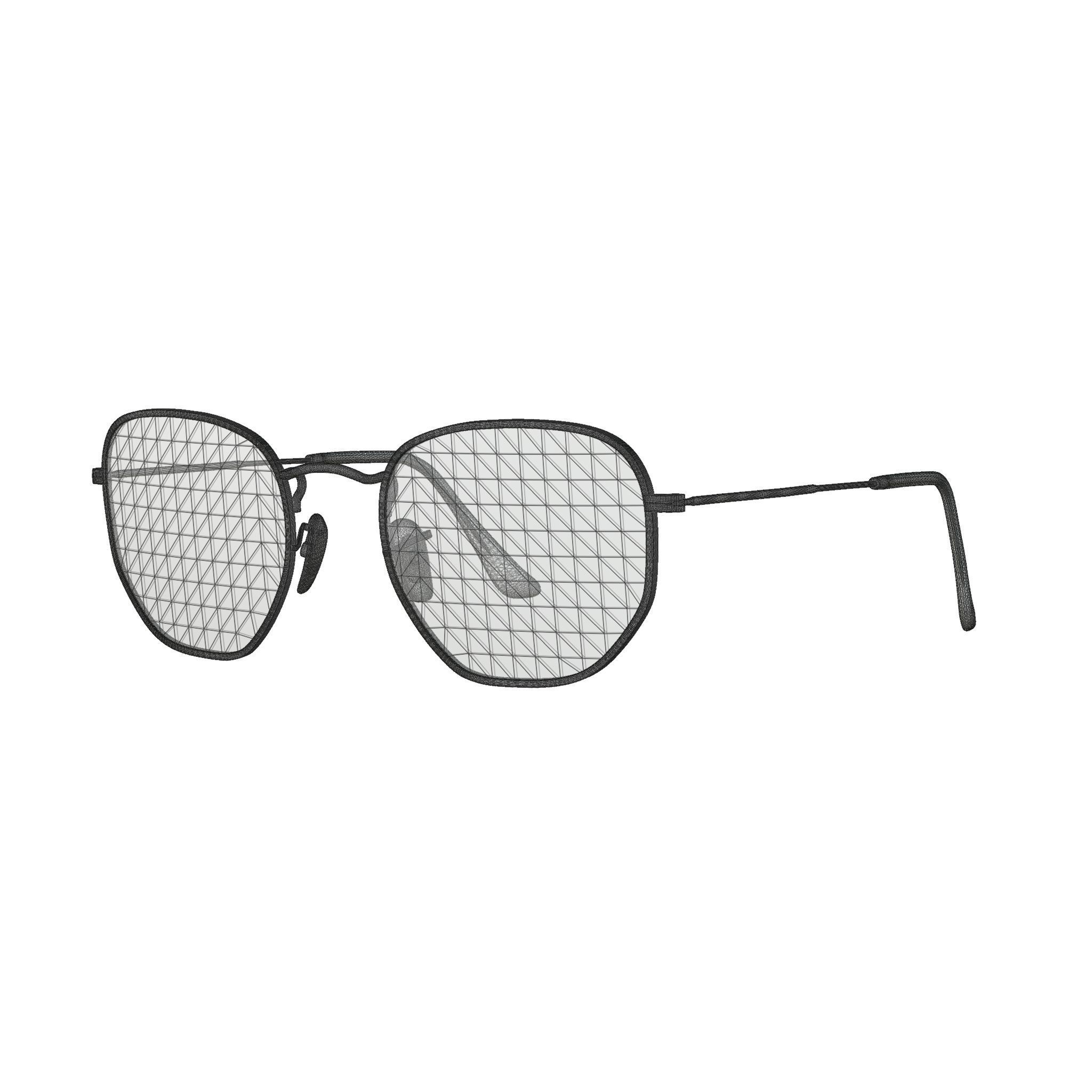 Ray-Ban Hexagonal flat lenses - RB3548N Sunglasses Low-poly 3D model_4