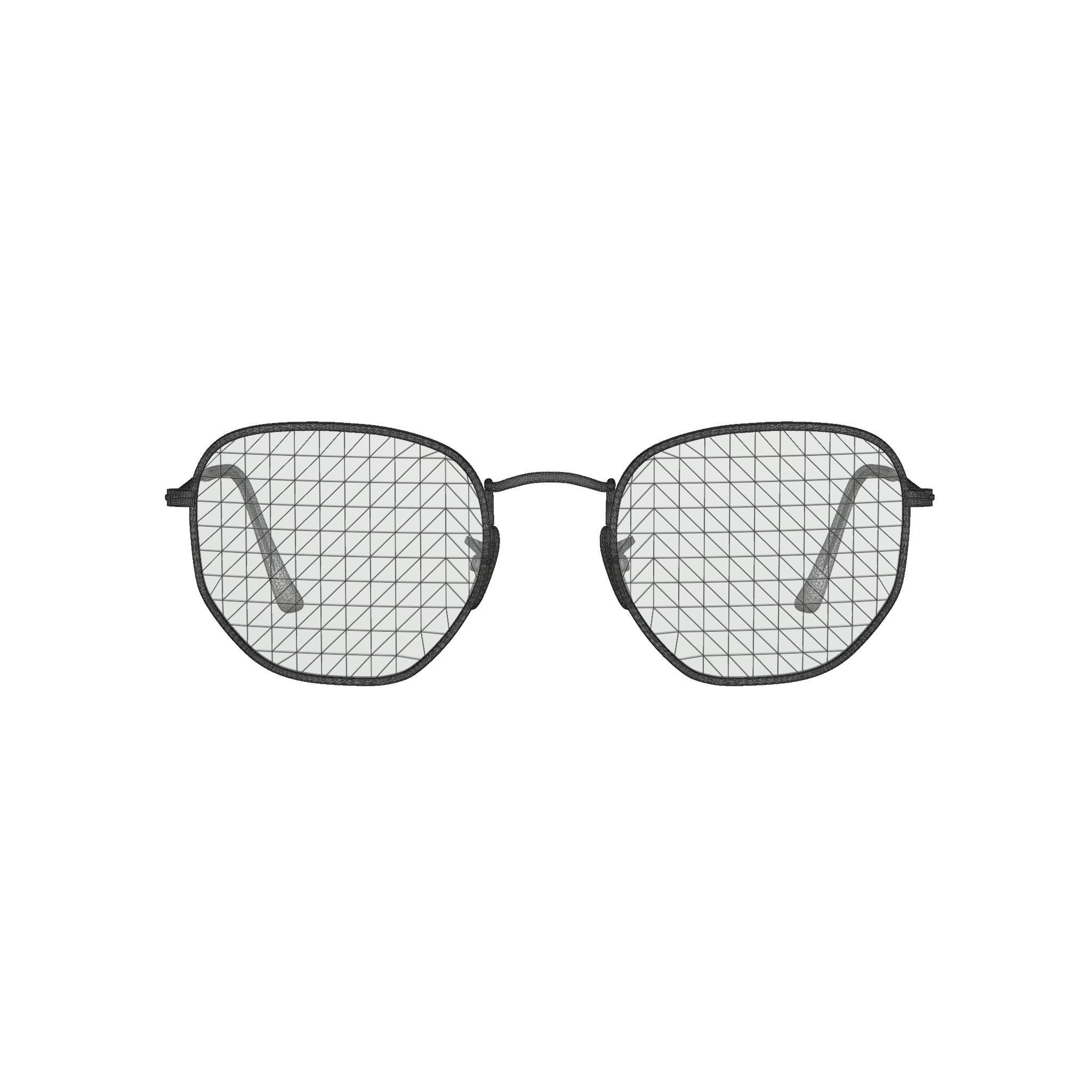 Ray-Ban Hexagonal flat lenses - RB3548N Sunglasses Low-poly 3D model_6
