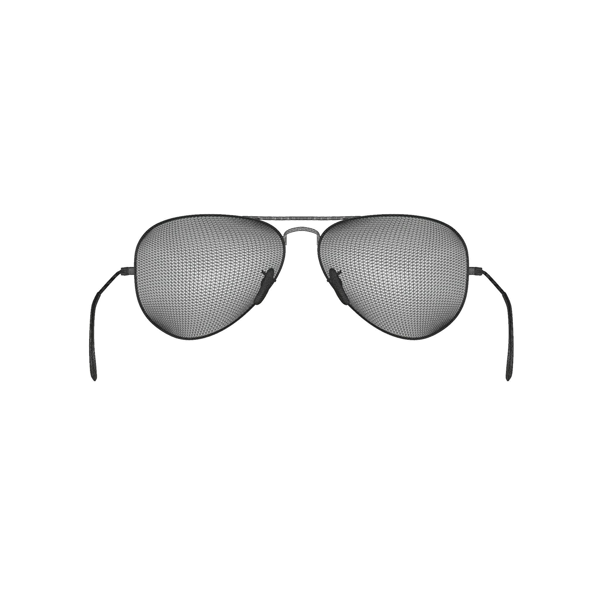Ray-Ban Aviator - RB3026 9002A6 Sunglasses Low-poly 3D model_6