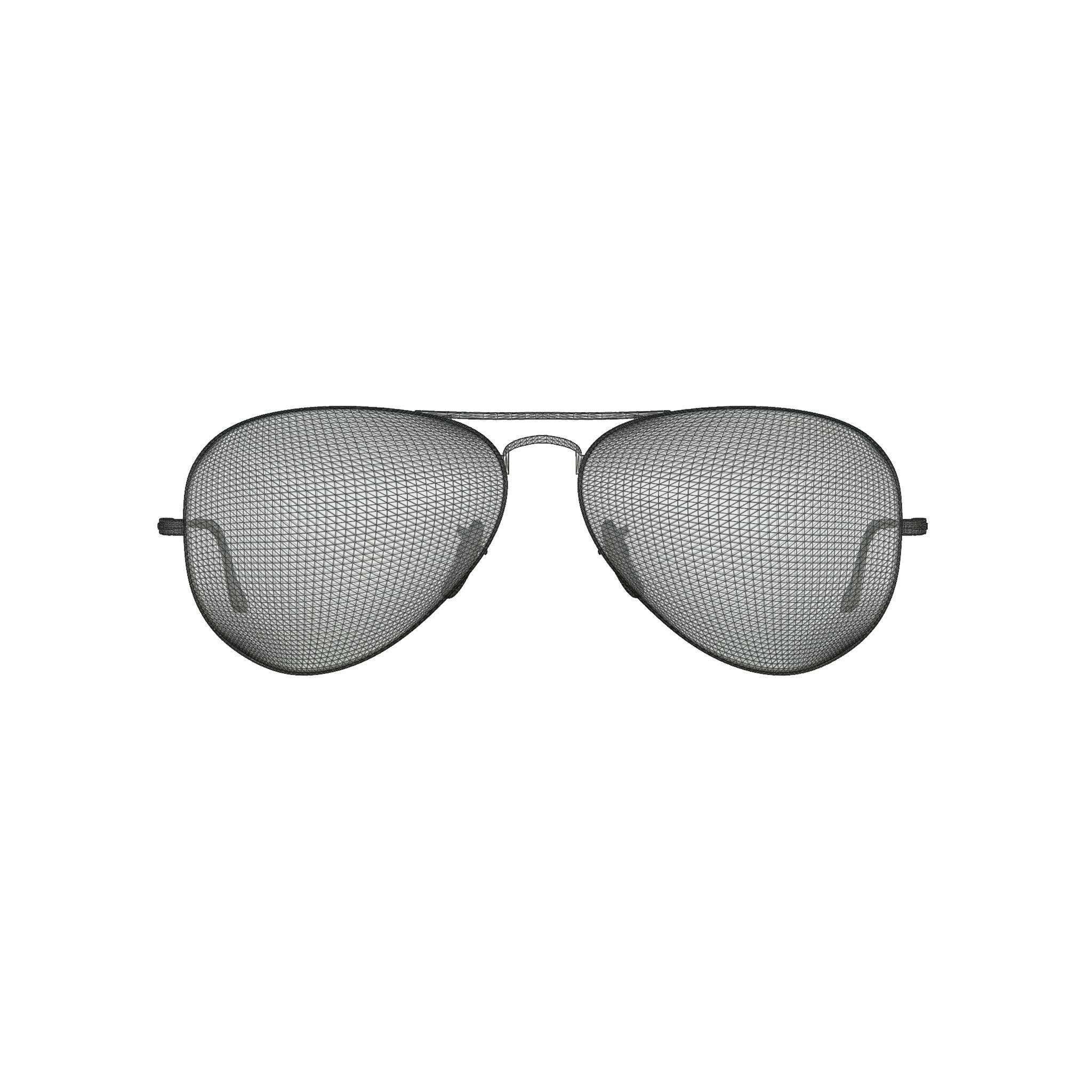 Ray-Ban Aviator - RB3026 9002A6 Sunglasses Low-poly 3D model_7