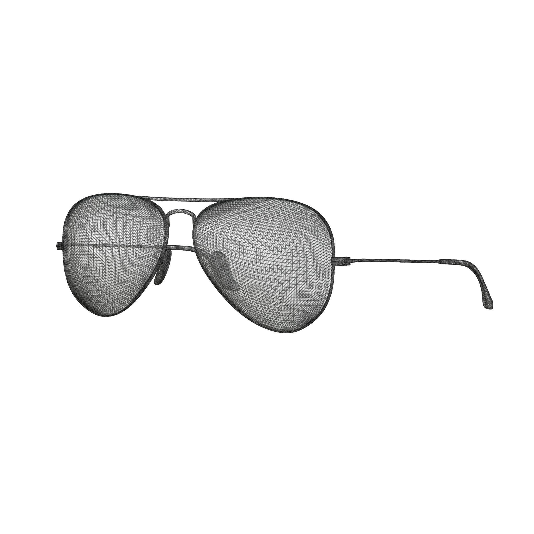 Ray-Ban Aviator - RB3026 9002A6 Sunglasses Low-poly 3D model_5