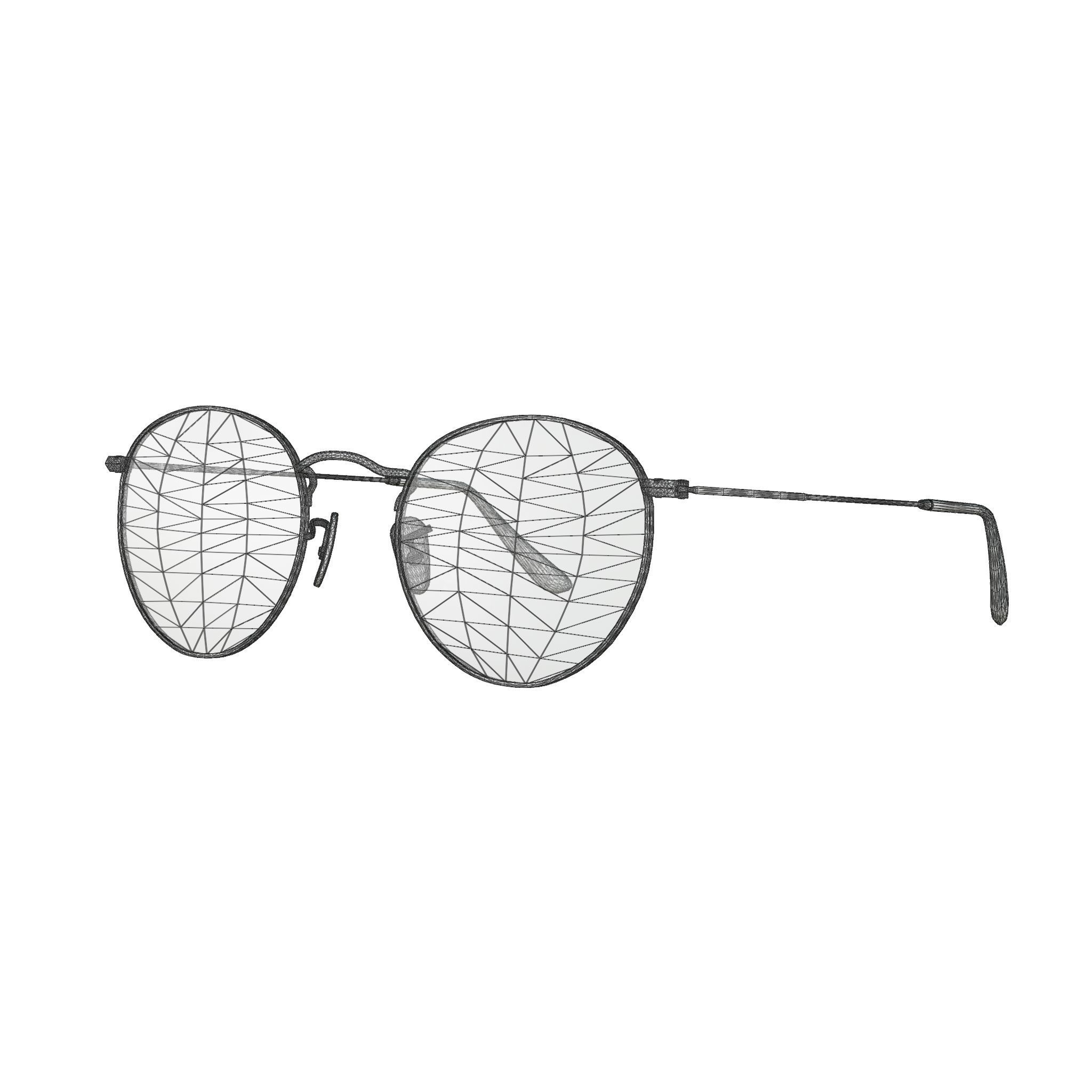 Ray-Ban Round metal - RB3447 Sunglasses Low-poly 3D model_4