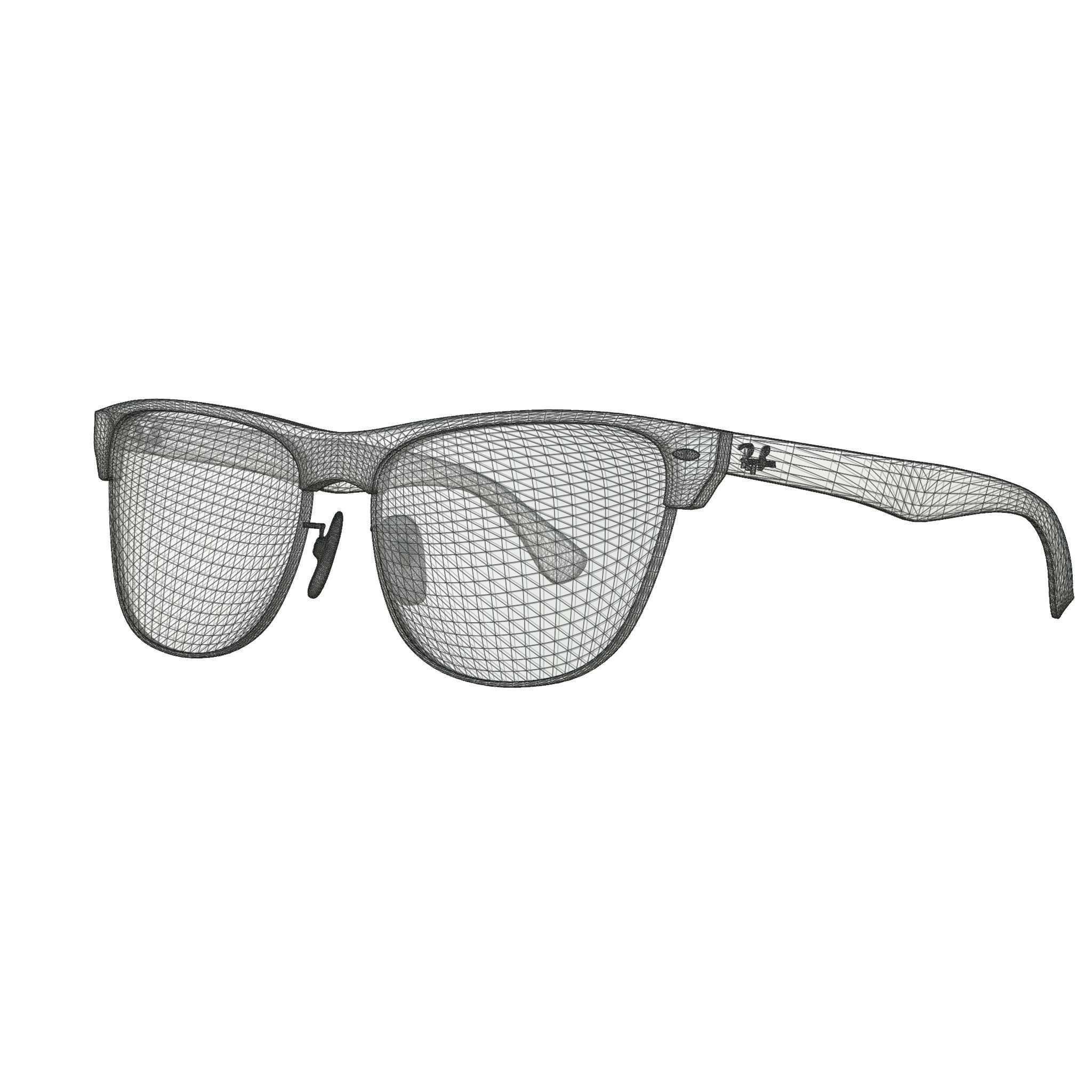 Ray-Ban Clubmaster Oversized - RB4175 Sunglasses Low-poly 3D model_4