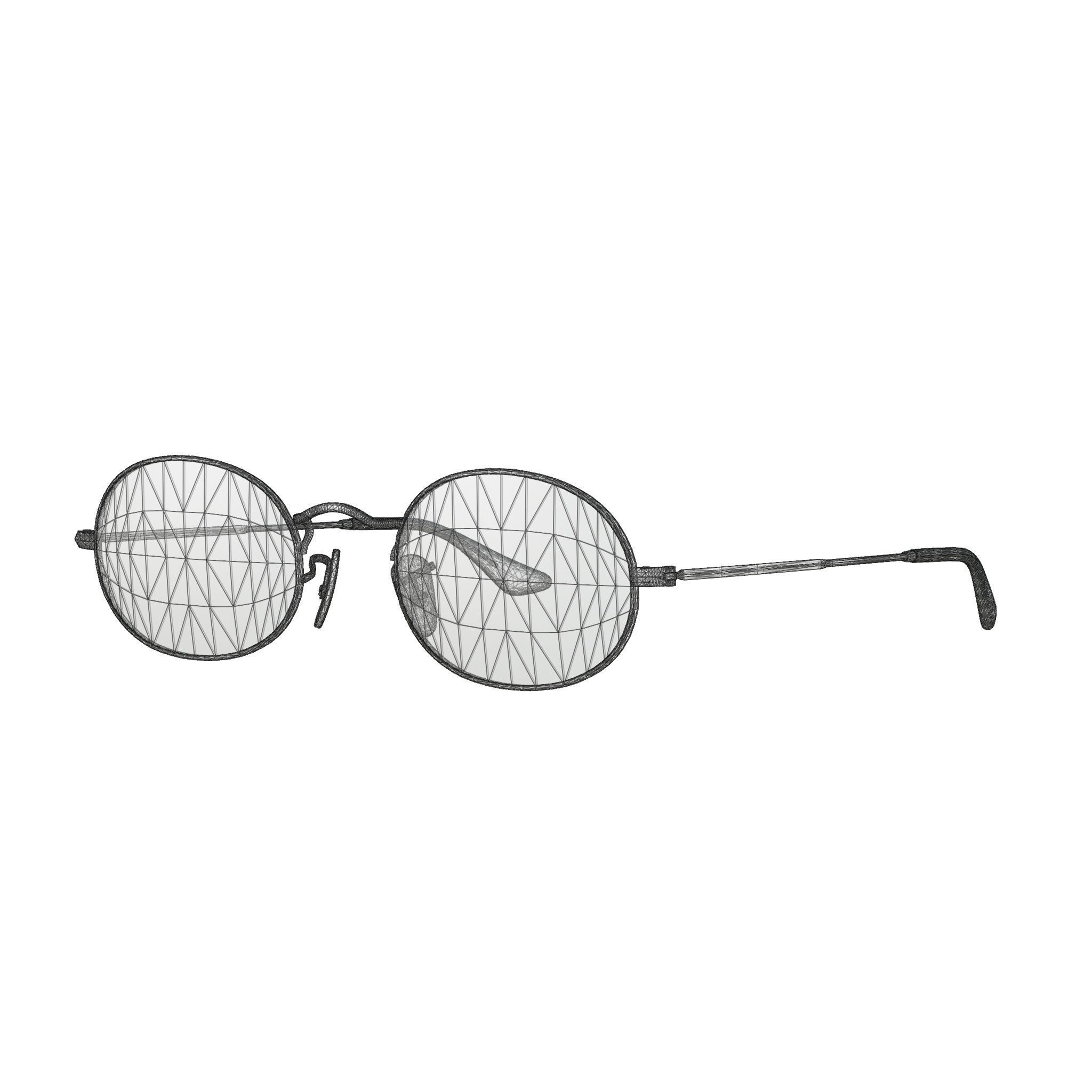 Ray-Ban Oval flat lenses - RB3547N Sunglasses Low-poly 3D model_4