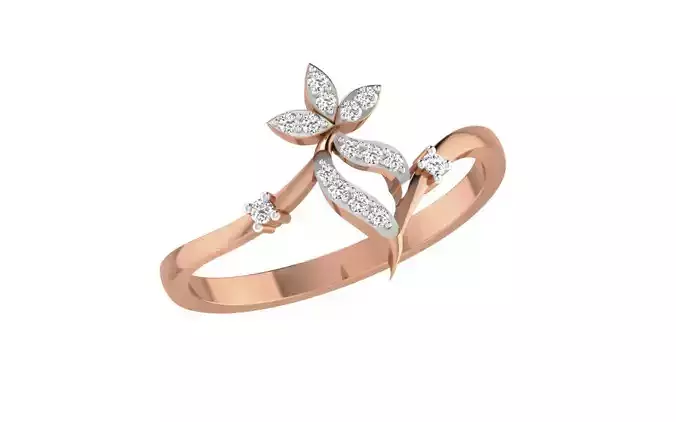 Women Diamond Ring 3dm stl render details