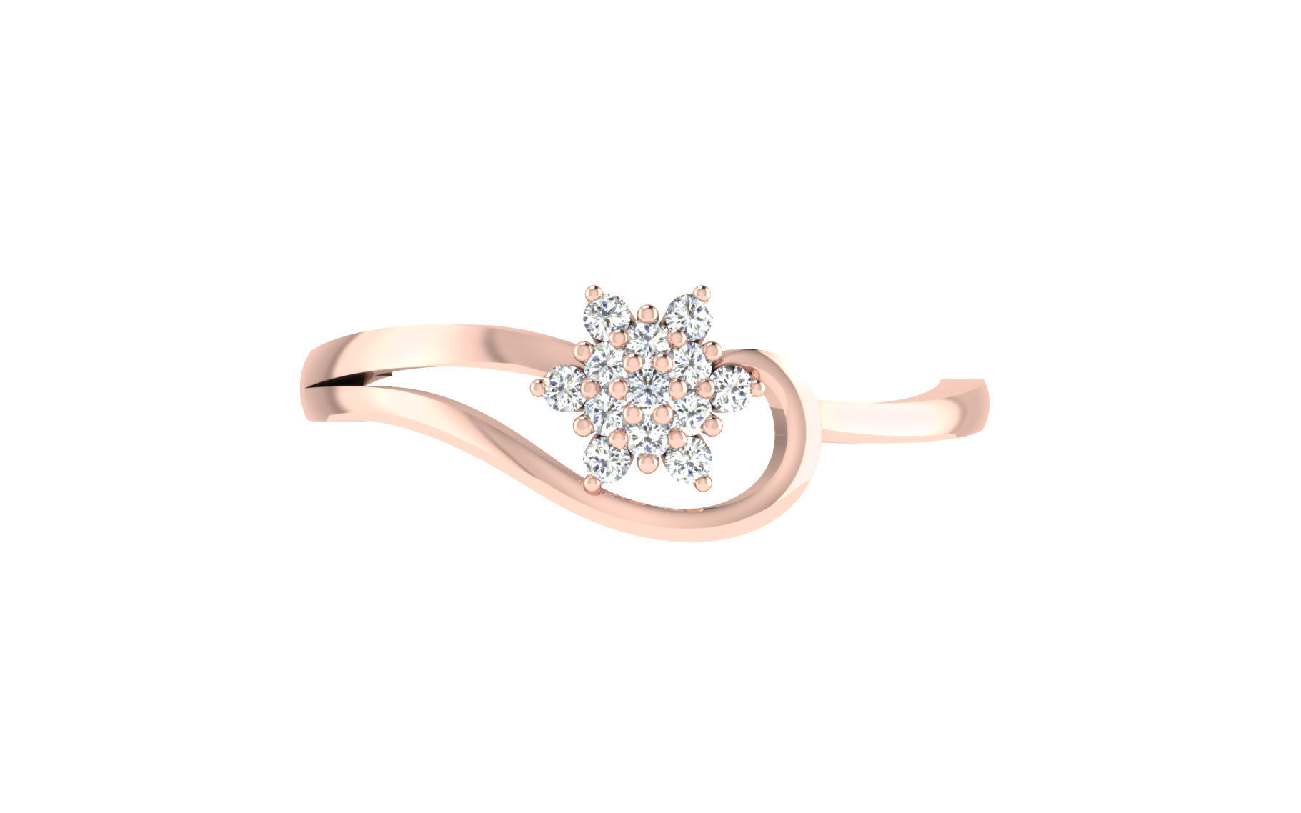 Women Diamond Ring 3dm stl render details 3D print model_7