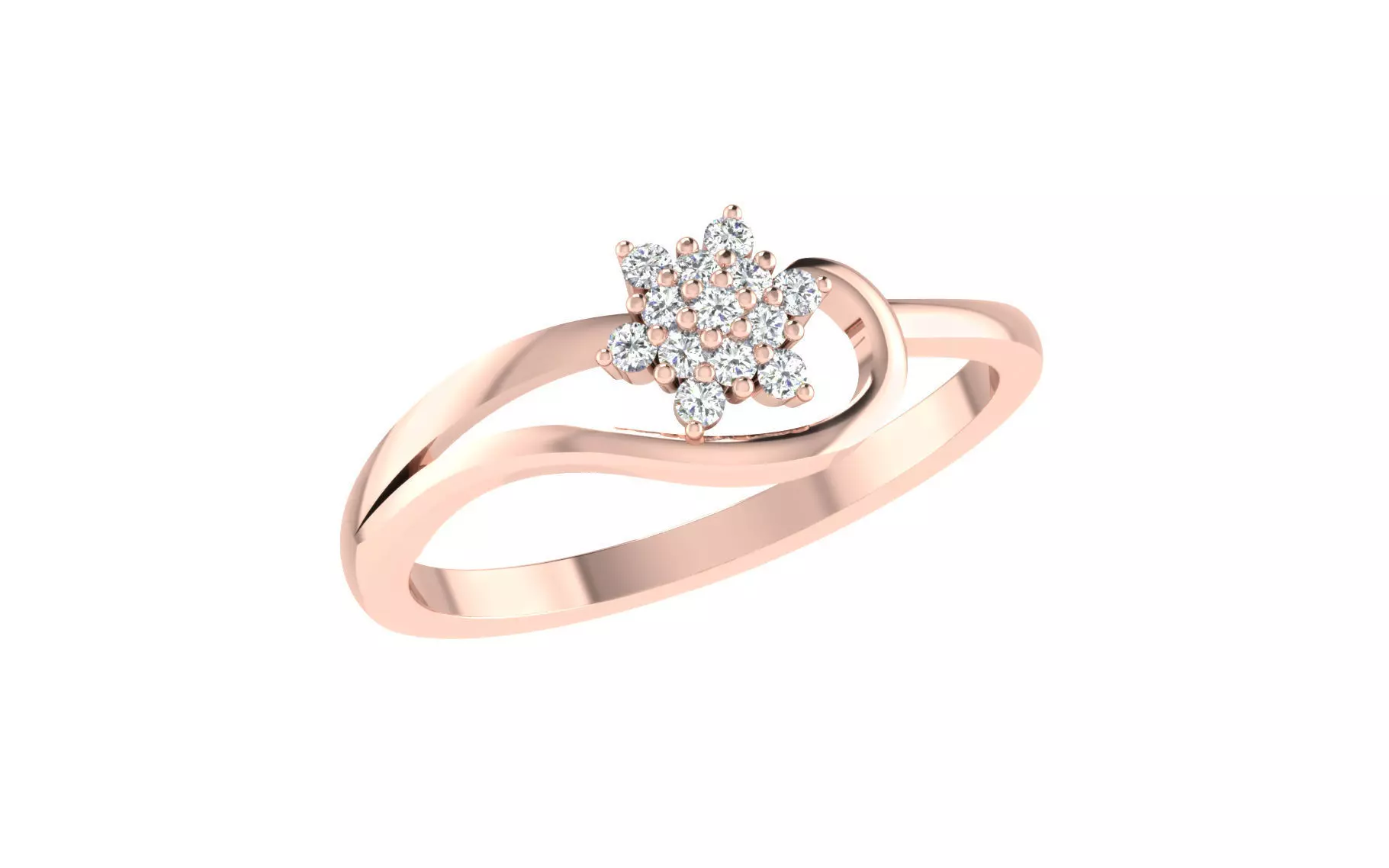 Women Diamond Ring 3dm stl render details 3D print model_0