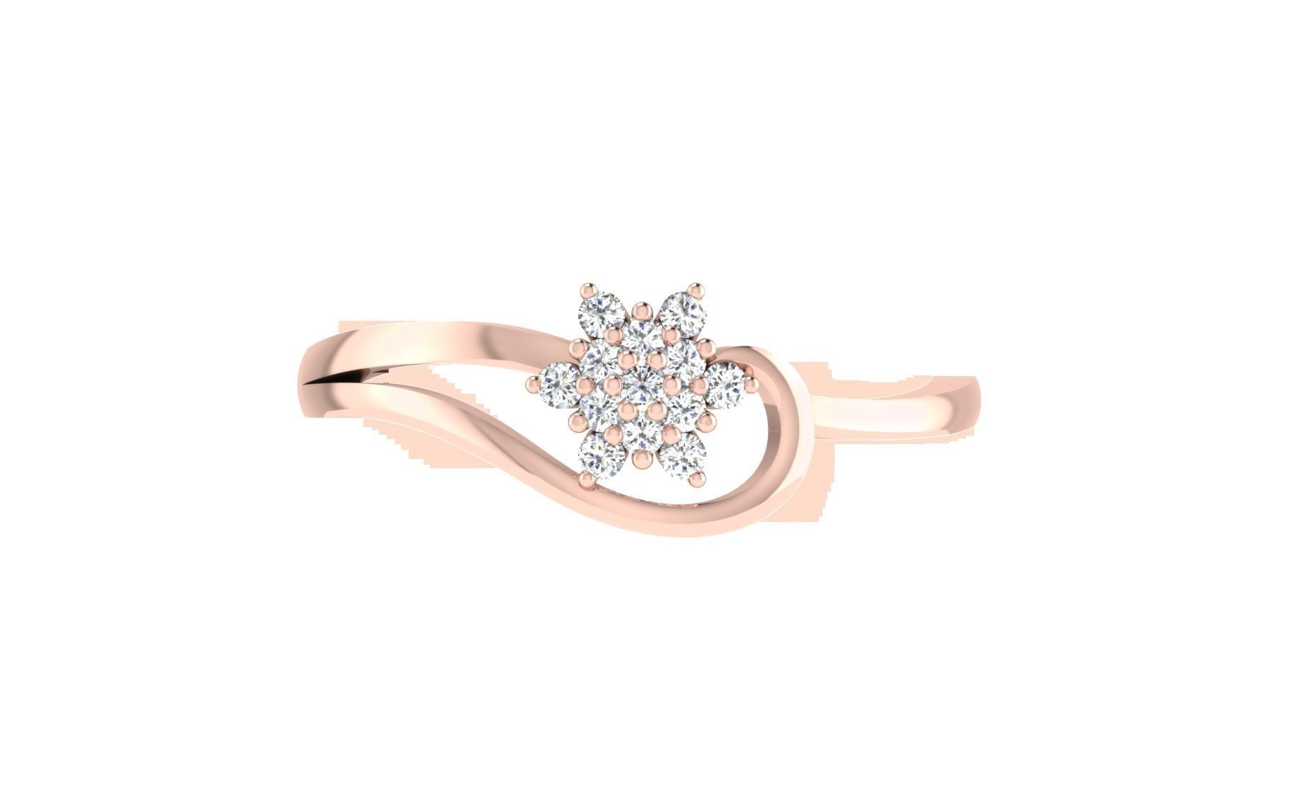 Women Diamond Ring 3dm stl render details 3D print model_8