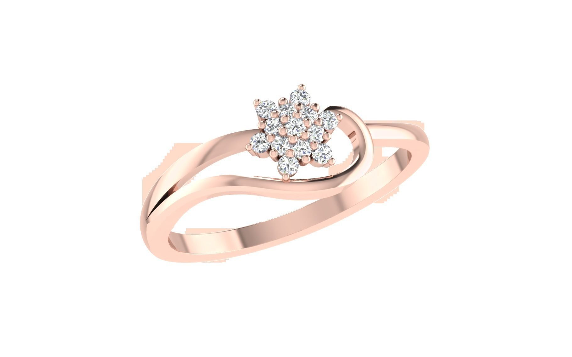 Women Diamond Ring 3dm stl render details 3D print model_1