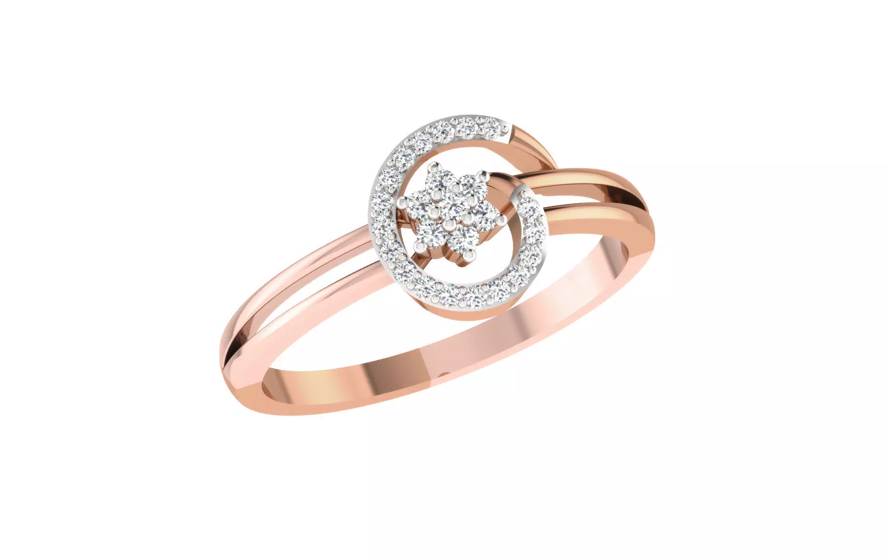 Women Diamond Ring 3dm stl render details 3D print model_0