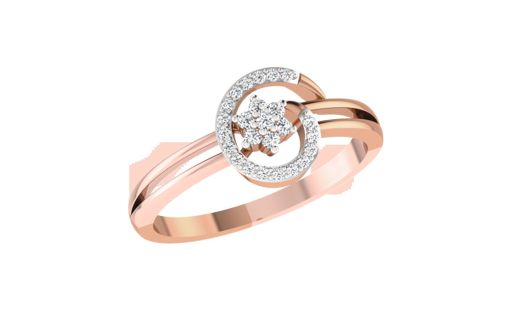 Women Diamond Ring 3dm stl render details 3D print model_1
