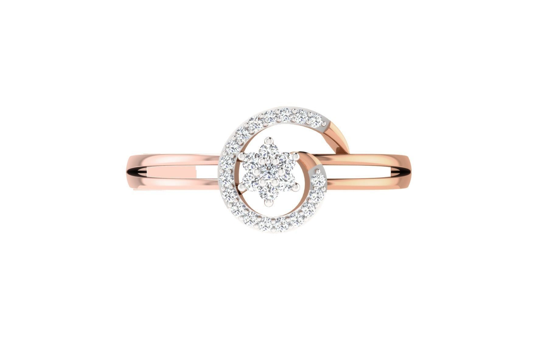 Women Diamond Ring 3dm stl render details 3D print model_8