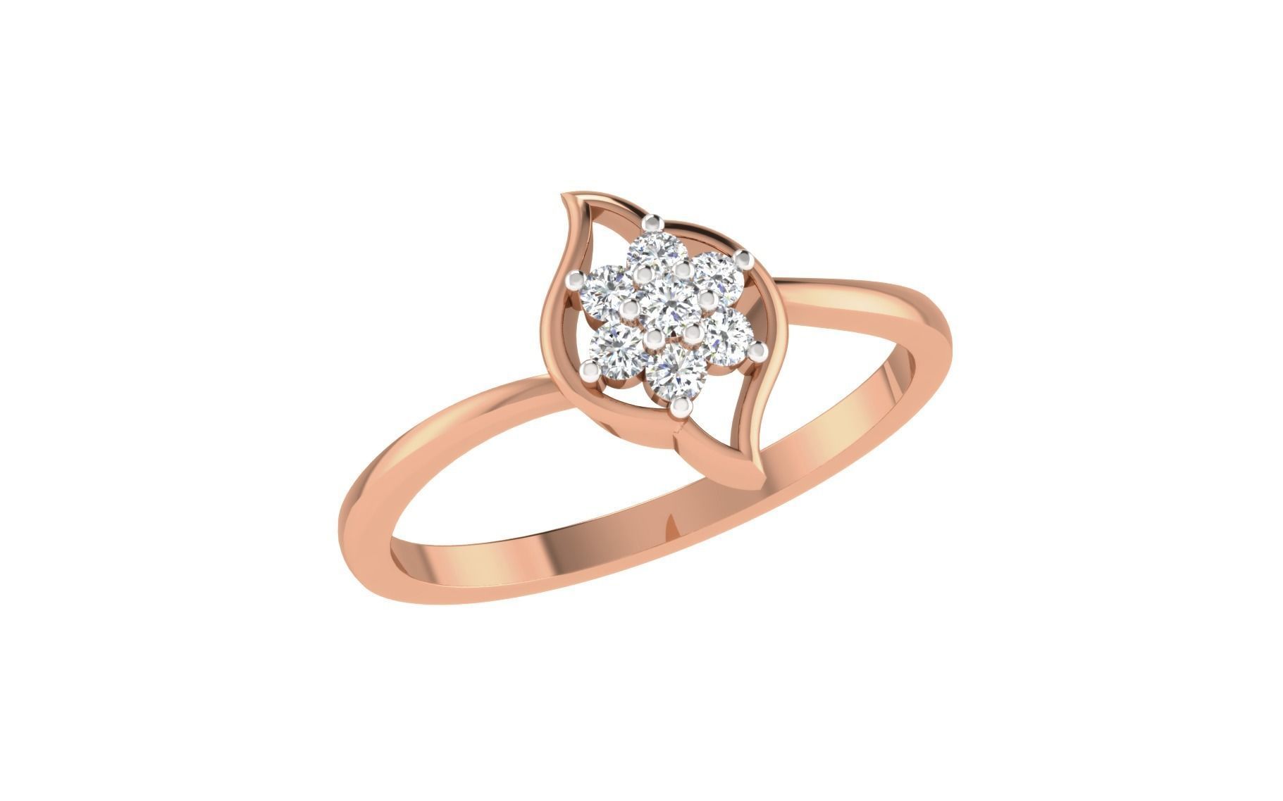 Women Diamond Ring 3dm stl render details 3D print model_1
