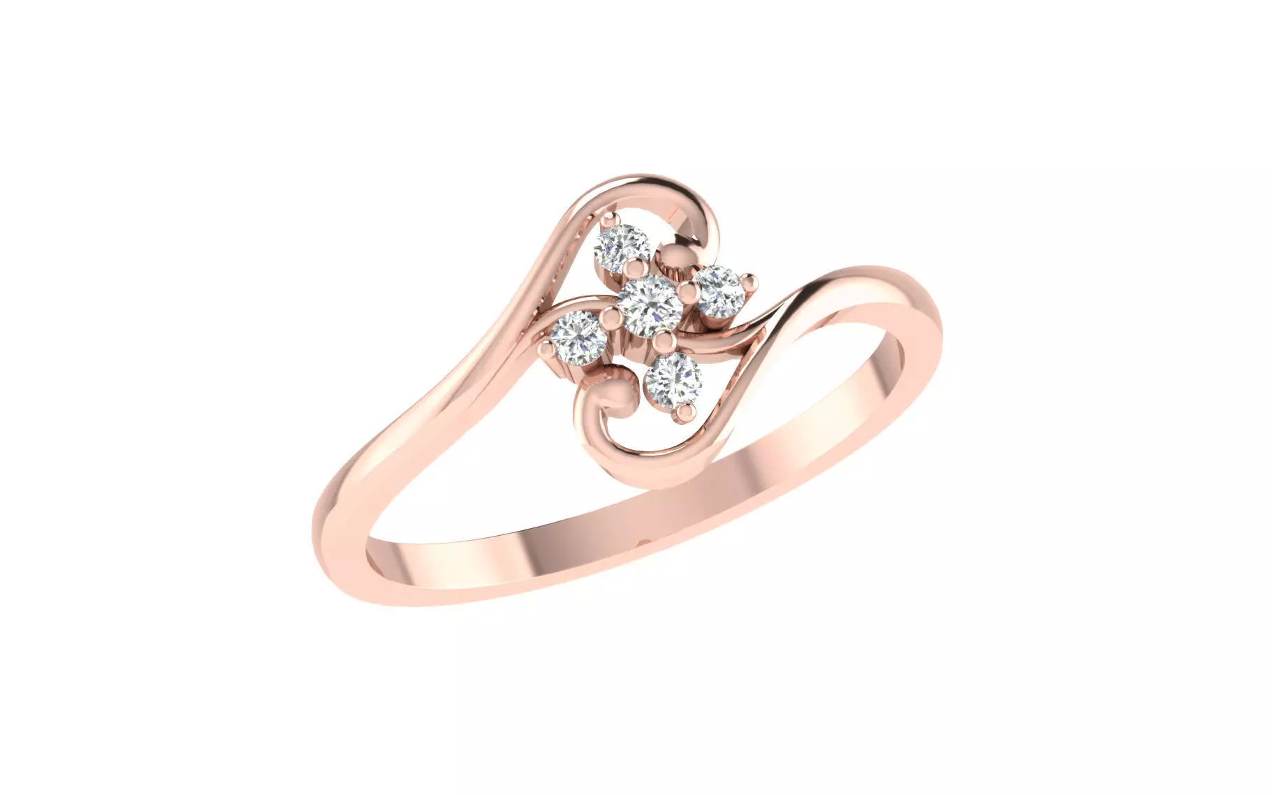 Women Diamond Ring 3dm stl render details 3D print model_0
