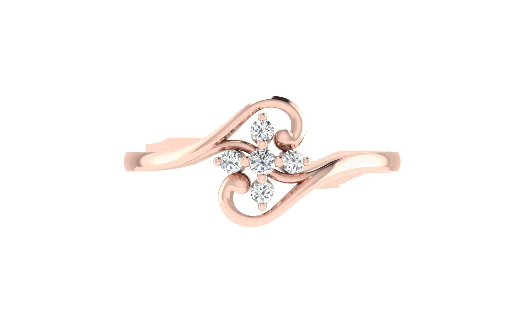 Women Diamond Ring 3dm stl render details 3D print model_8