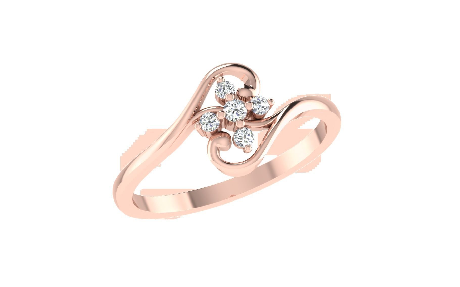 Women Diamond Ring 3dm stl render details 3D print model_1