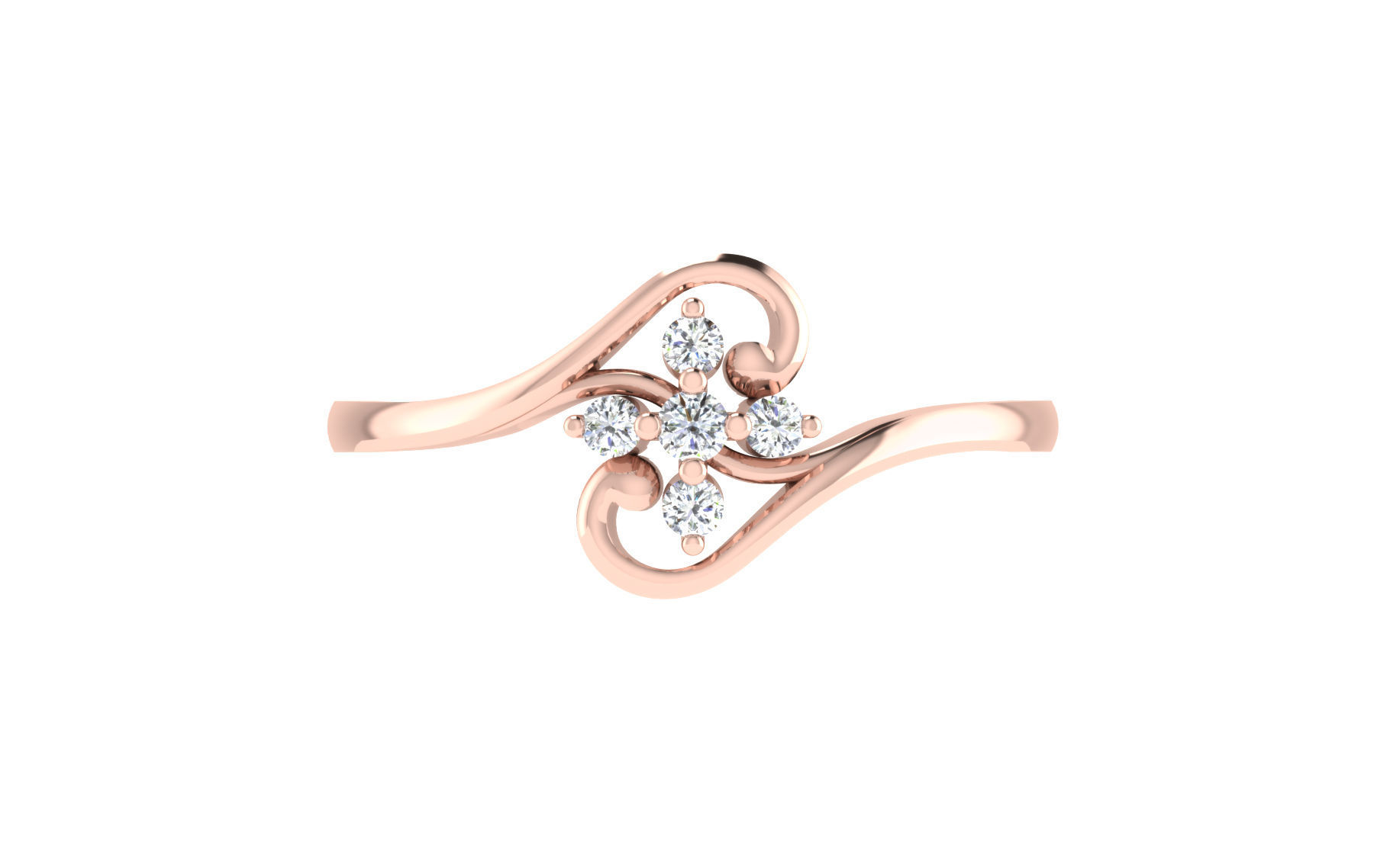 Women Diamond Ring 3dm stl render details 3D print model_7