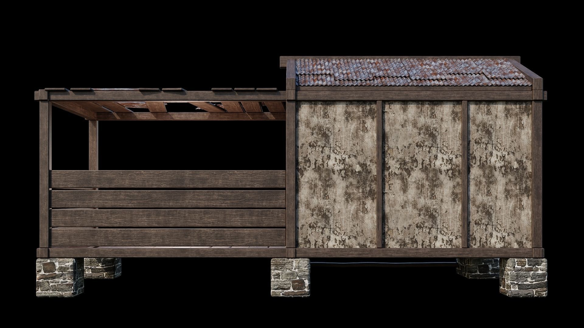 Medieval Houses 61- 4K Textures Game Ready Low-poly 3D model_13