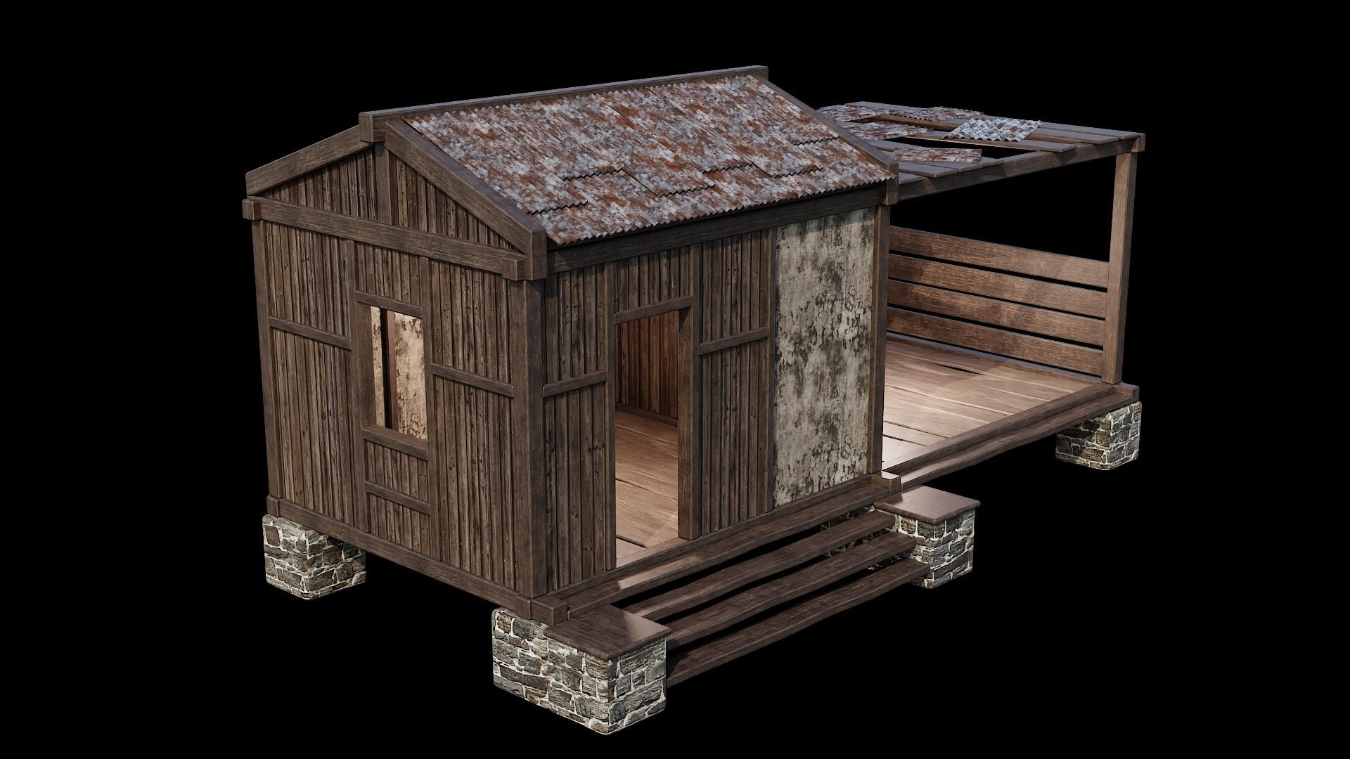 Medieval Houses 61- 4K Textures Game Ready Low-poly 3D model_5