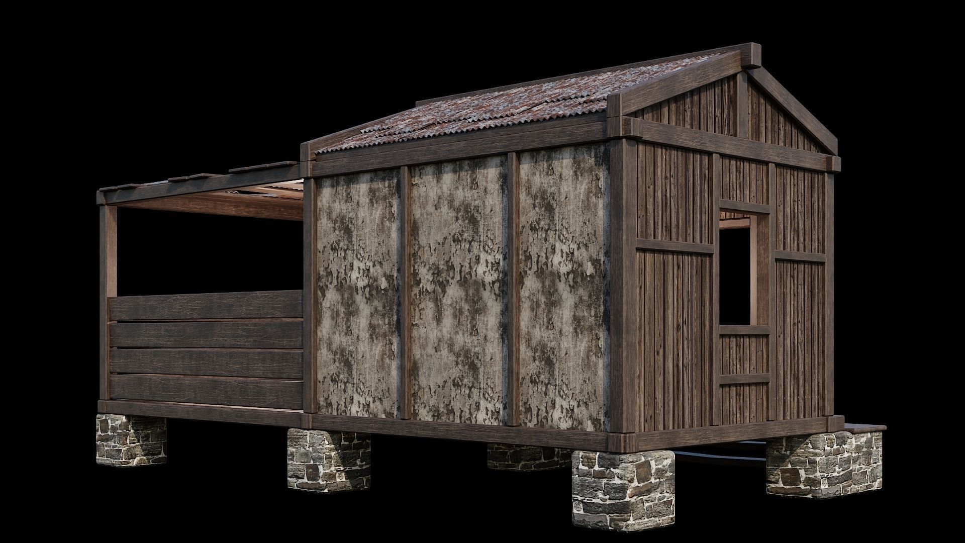 Medieval Houses 61- 4K Textures Game Ready Low-poly 3D model_9