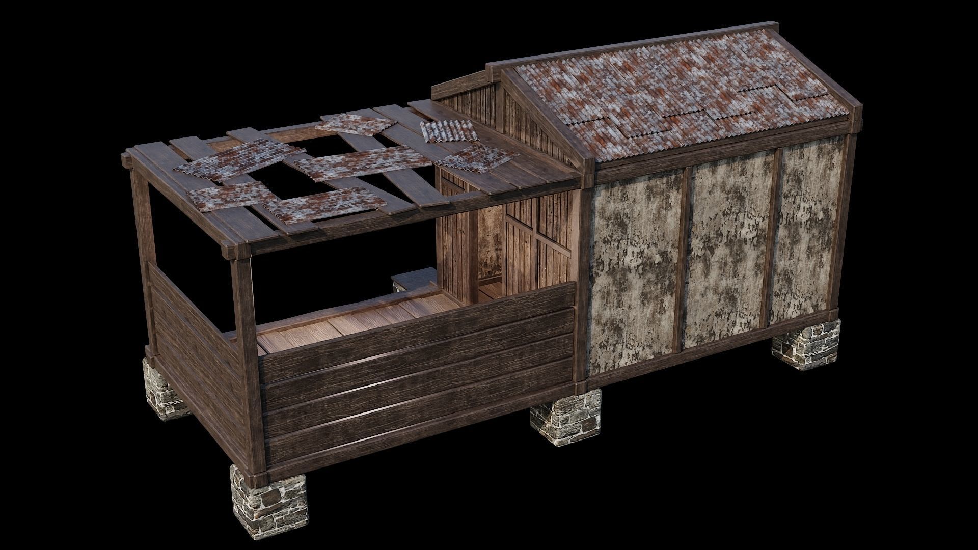 Medieval Houses 61- 4K Textures Game Ready Low-poly 3D model_4